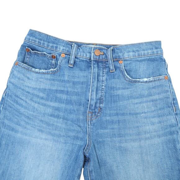 Madewell High Rise Denim Mid Length Shorts Blue Jean 27 - Picture 2 of 6